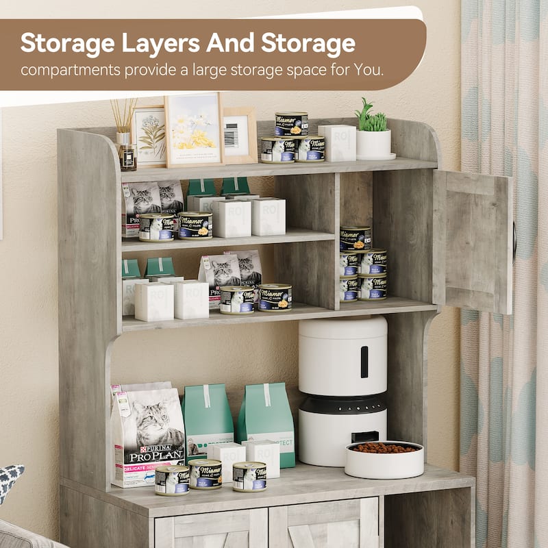 Cat Litter Box Furniture with Shelf Storage