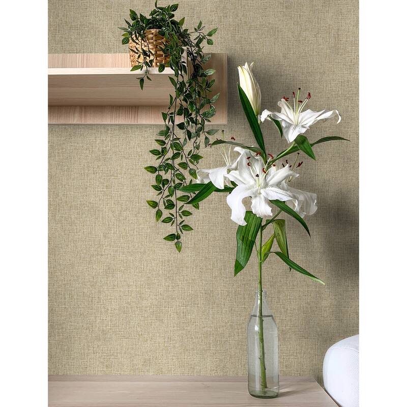 Advantage Buxton Brown Faux Weave Wallpaper