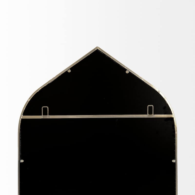 Giovanna Gold Metal Frame Ogee Arch Rectangular Wall Mirror (49" x 24")