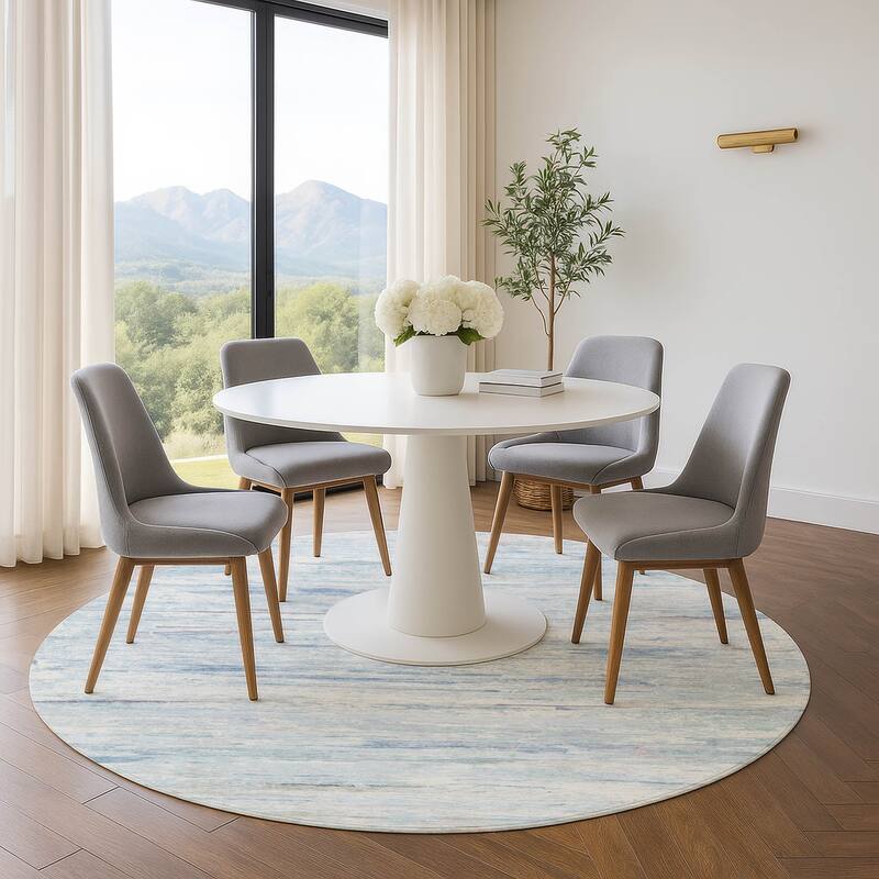 Premium Washable Super Soft Stripe Ombre Mayfield Rug - Sky - 8' x 8'