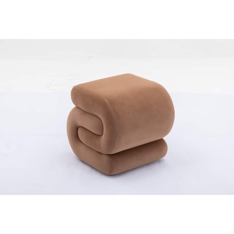 Modern S-shape Fabric Ottoman Makeup Stool Footstool