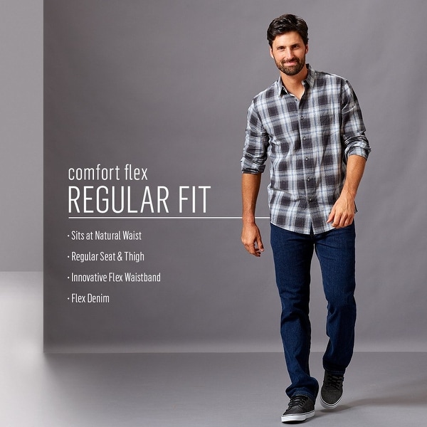 wrangler men's regular fit jean with comfort flex waistband