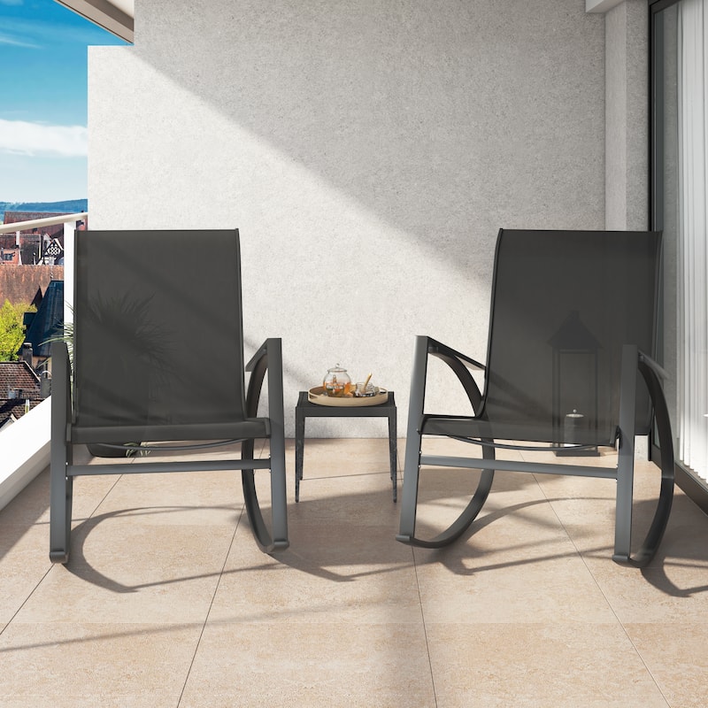 Corvus Antonio Outdoor Sling Fabric Rocking Chair