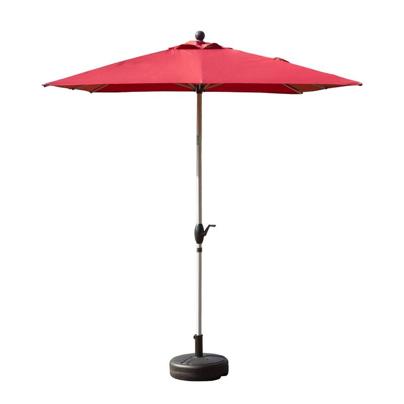 Rectangle Patio Umbrella with Crank Lift and Tilt Function  - Red