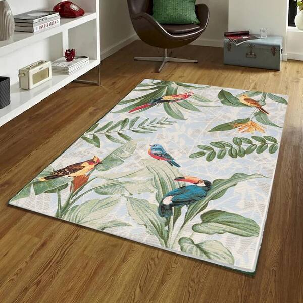 Eden Outdoor Birds And Leaves Rug 8'X10' - 8' x 10' - Bed Bath & Beyond ...