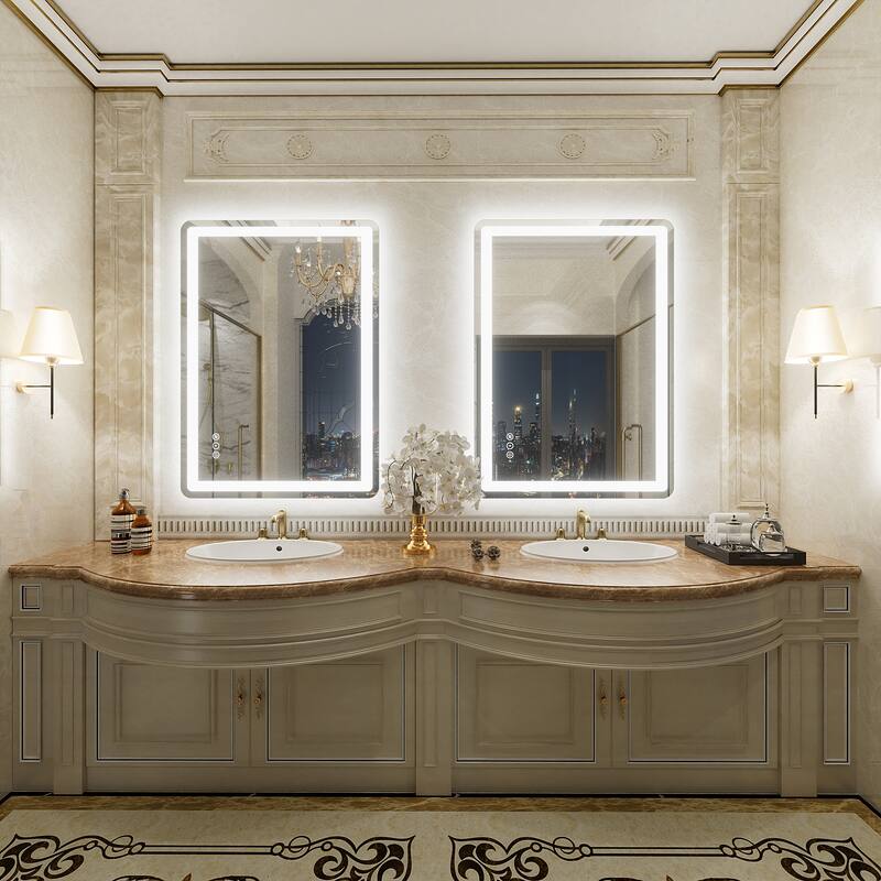 UL Certified Frameless LED Front Light and Backlit Wall Bathroom Vanity Mirror