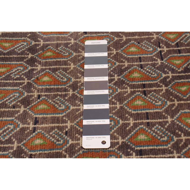 ECARPETGALLERY Hand-knotted Andelz Grey Wool Rug - 3'5 x 9'1