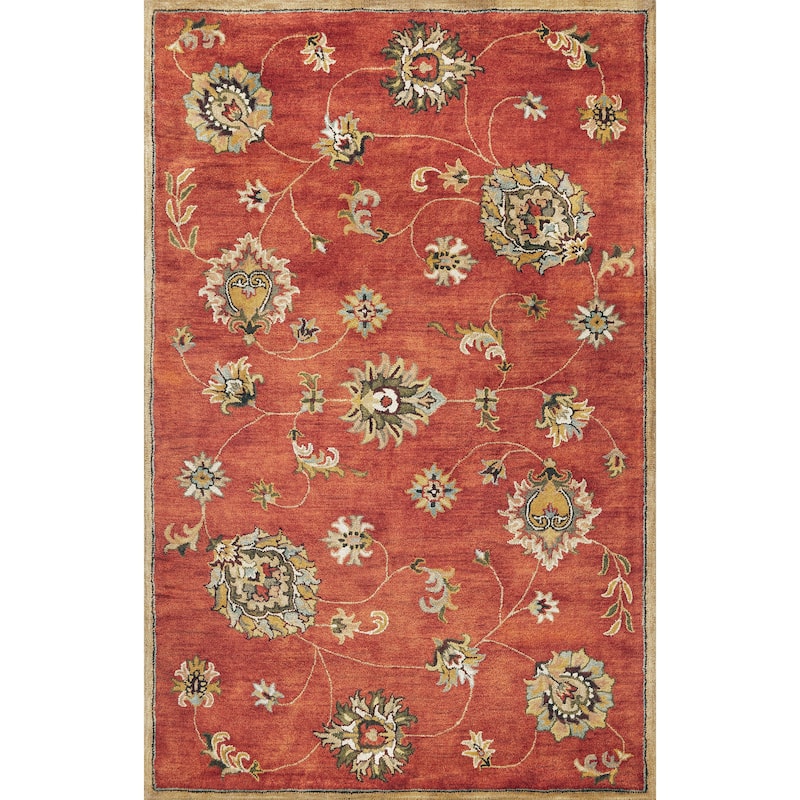 Domani Alexandria Traditional Hand-tufted Wool Area Rug - 9' x 13' - Rust