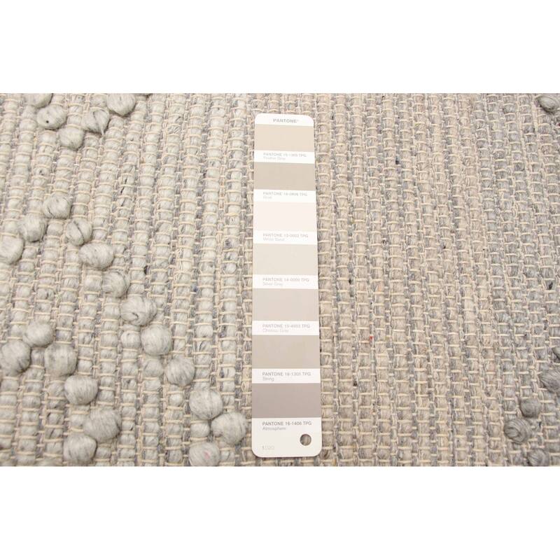 ECARPETGALLERY Braid weave Sienna Grey Wool Rug - 6'2 x 9'0