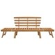preview thumbnail 3 of 7, vidaXL Patio Bench 2-in-1 74.8" Solid Acacia Wood - (60.2"-74.8") x 26.8" x 29.1"