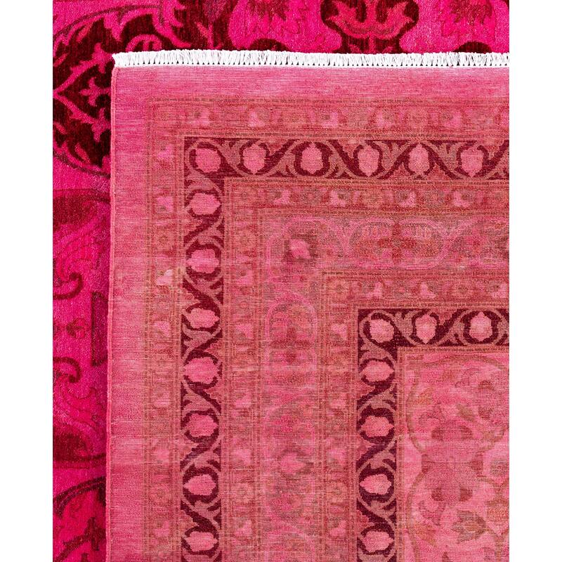 Overdyed One-of-a-Kind Hand-Knotted Area Rug - Pink - 12' 4" x 14' 2"