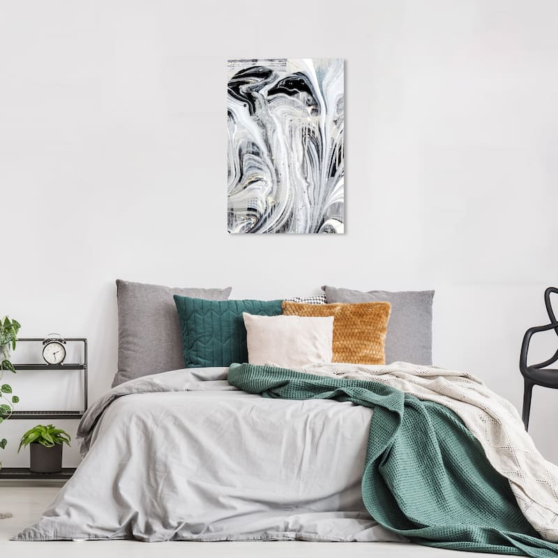Wynwood Studio Canvas Abstract Centurion White and Modern & Contemporary Wall Art Canvas Print - 24 x 16