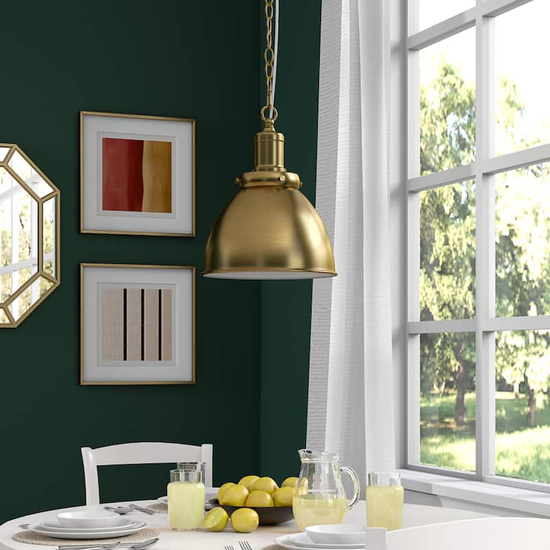 Elodie 12" Wide Pendant with Metal Shade - 12" Wide