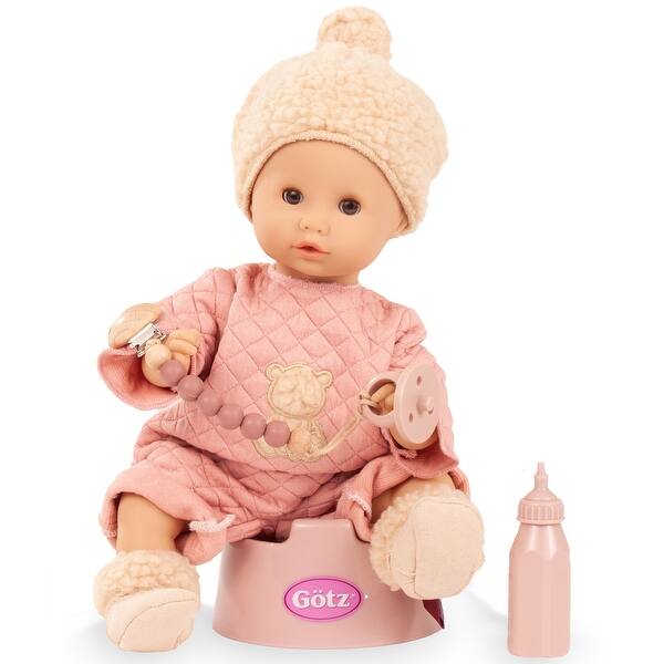 slide 2 of 5, Gotz: Sleepy Aquini: Bear - Potty Doll Set, 13" Drink & Wet Baby, Toddlers 18mo+
