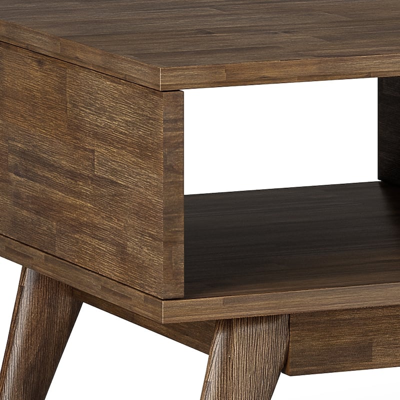 WYNDENHALL Wright SOLID ACACIA WOOD 48" Wide Rectangle Mid Century Lift Top Coffee Table in Rustic Natural Aged Brown
