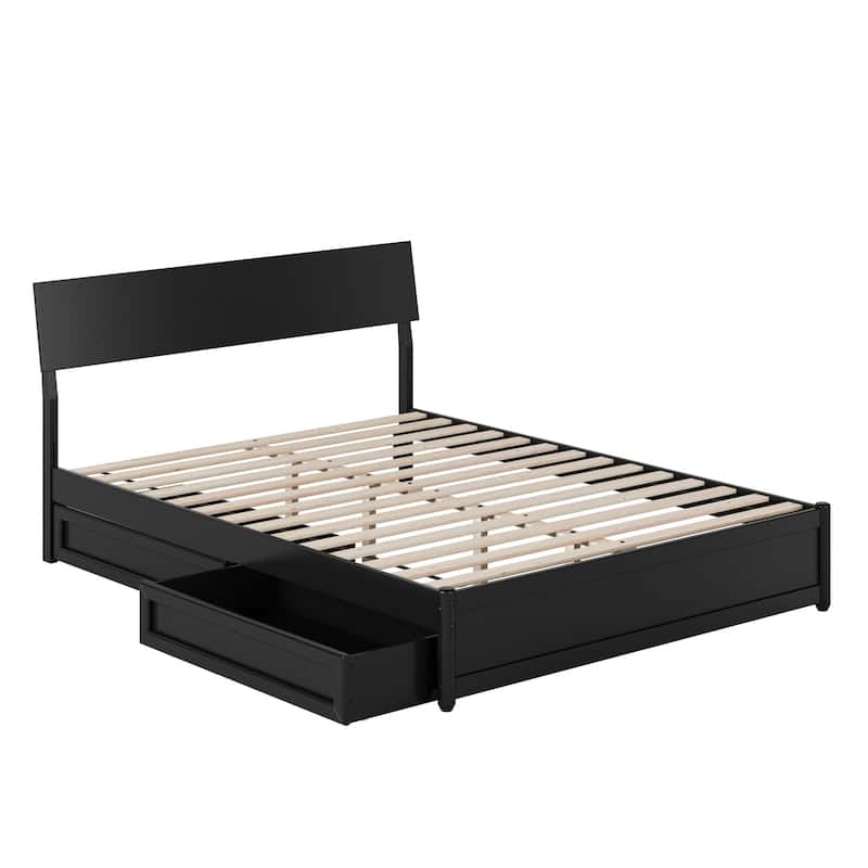 Norla Wood Platform Bed with Storage Drawers