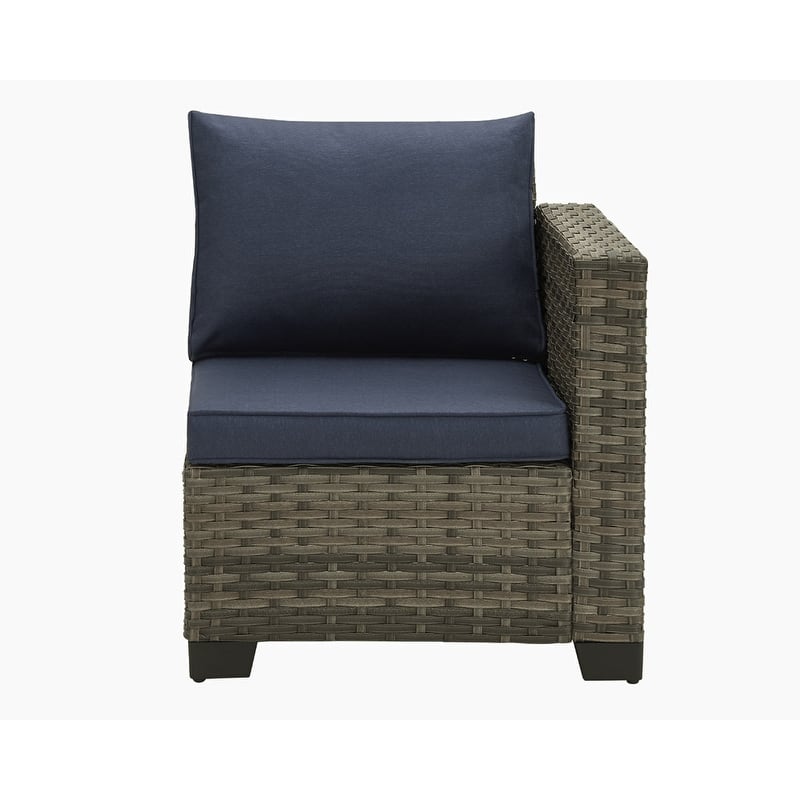 6-Piece Outdoor Wicker Sectional Sofa Set With Cushions And Coffee Table