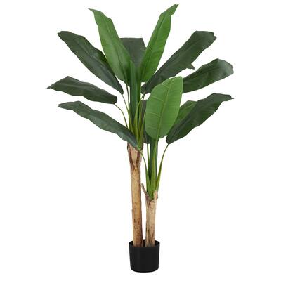 Artificial Plant, 55" Tall, Banana Tree, Indoor, Faux, Fake, Floor, Greenery, Potted, Real Touch, Decorative, Green Leaves