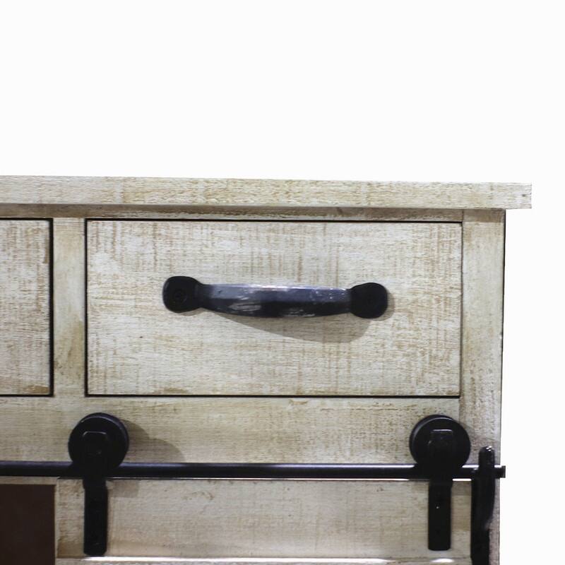 Rustic Wood Sliding Barn Door Console Burlywood Bed Bath