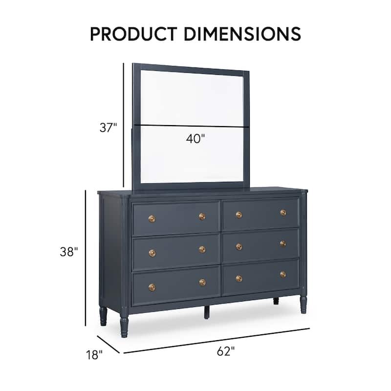 Furniture of America Arlena Modern 2-piece Solid Wood Dresser and Mirror Set