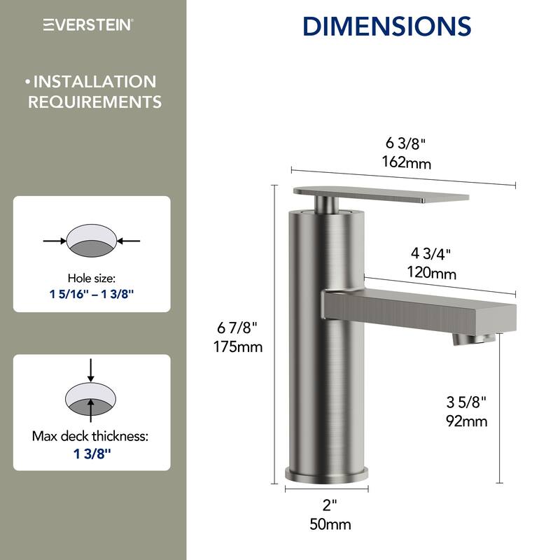 2-Pack Single Lever Handle Bathroom Sink Faucet Single Hole Basin Faucet