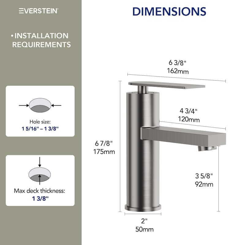 Single Lever Handle Bathroom Sink Faucet Single Hole Basin Faucet