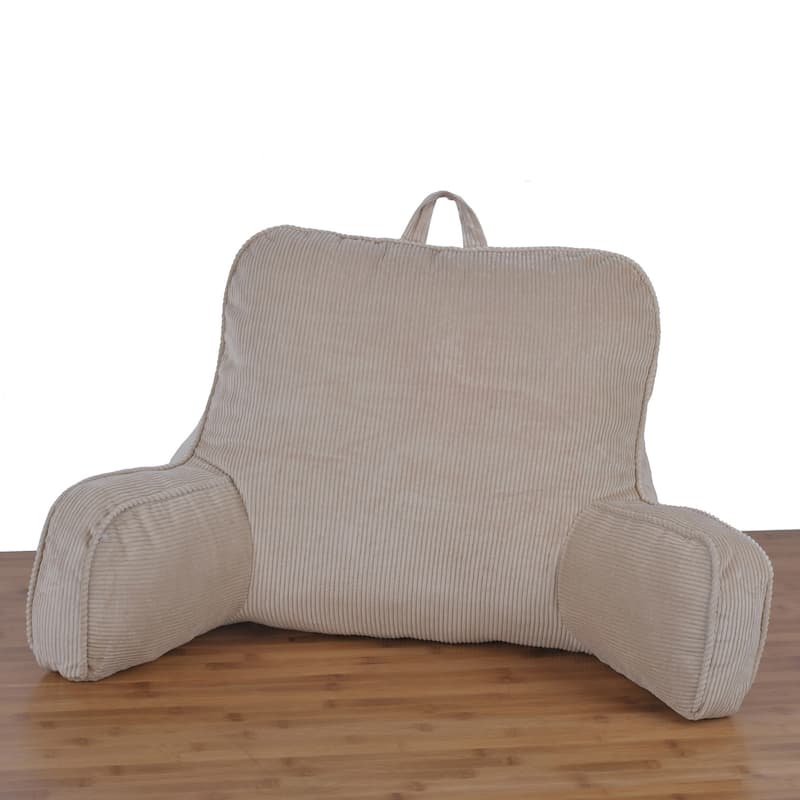 Cotton Corduroy Lounger Bed Rest Pillow Adjustable DIY Filling - Grey