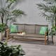 Hampton Outdoor Wood and Wicker Sofa by Christopher Knight Home