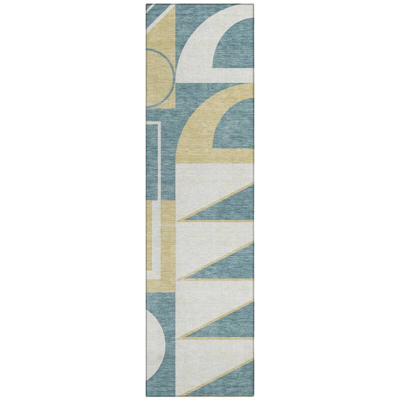 Machine Washable Indoor/ Outdoor Modern Crowley Chantille Rug