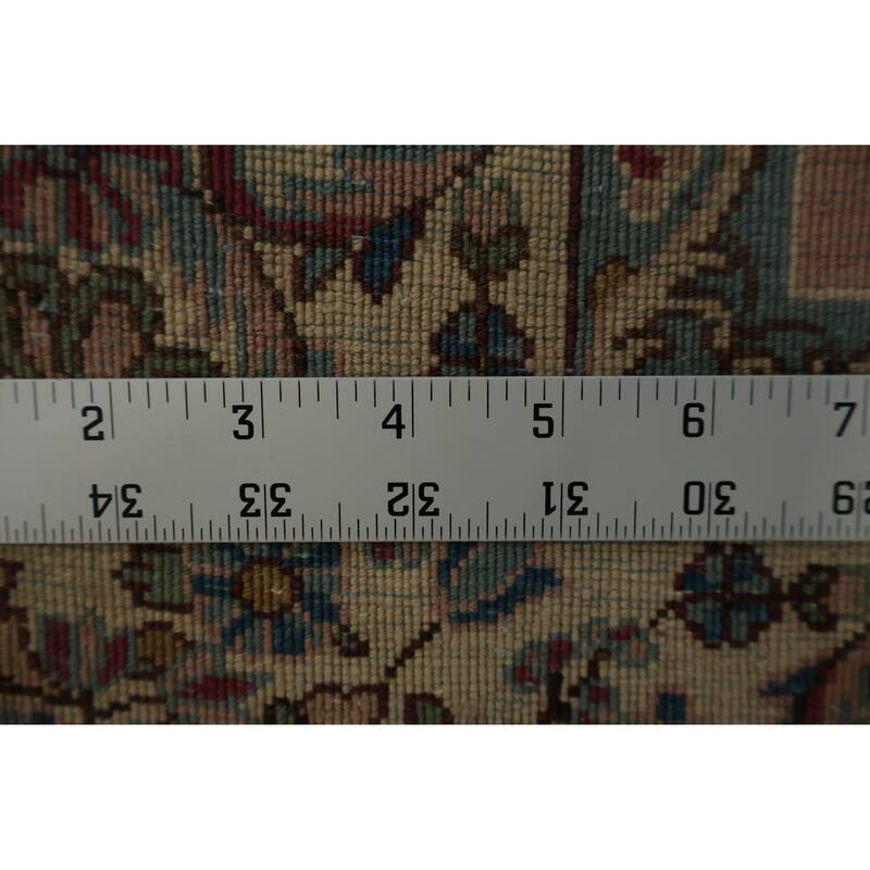 Hand Knotted Oriental 100% Wool Carpet Traditional Floral Green Kerman Area Rug - 8' 3'' X 4' 10''