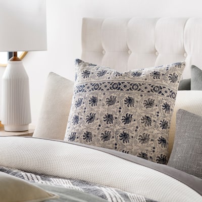 Livabliss Mikail Global Detailed Block Printed Throw Pillow