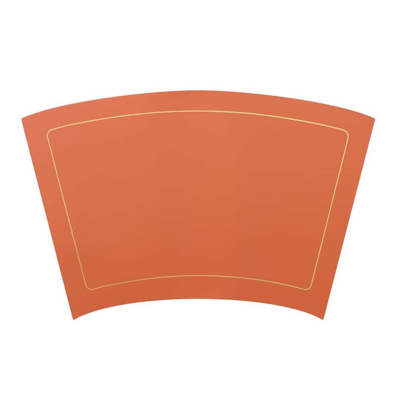 Round Table Placemats, Set of 6 Wedge Faux Leather Placemats Heat Resistant Table Mats - 20x12 inch