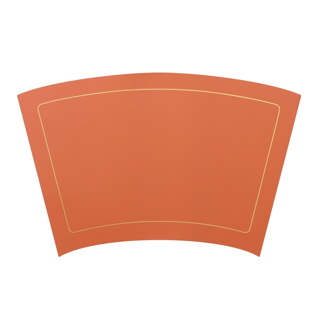 Round Table Placemats, Set of 6 Wedge Faux Leather Placemats Heat Resistant Table Mats - 20x12 inch