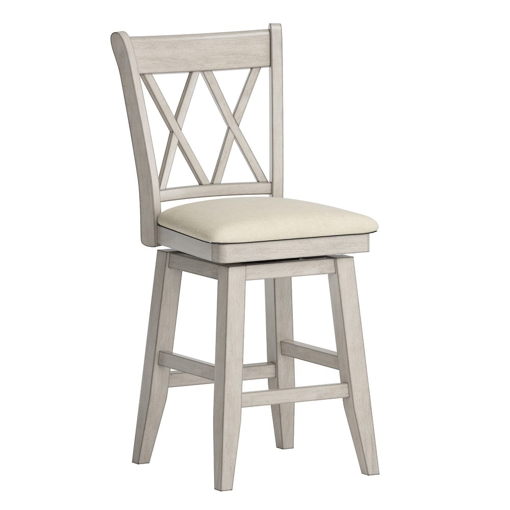 Eleanor Double X Back Wood Swivel Bar Stool by iNSPIRE Q Classic