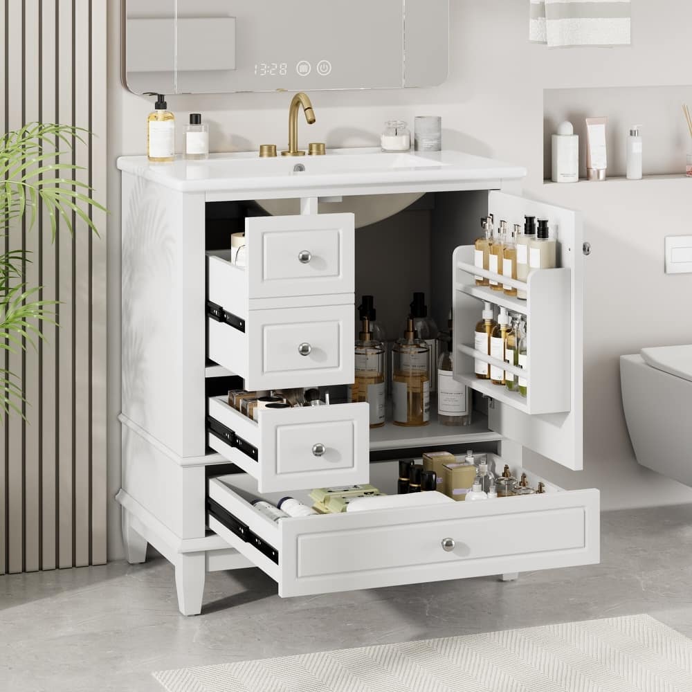Bathroom Vanity with Sink,Shelf and Drawers