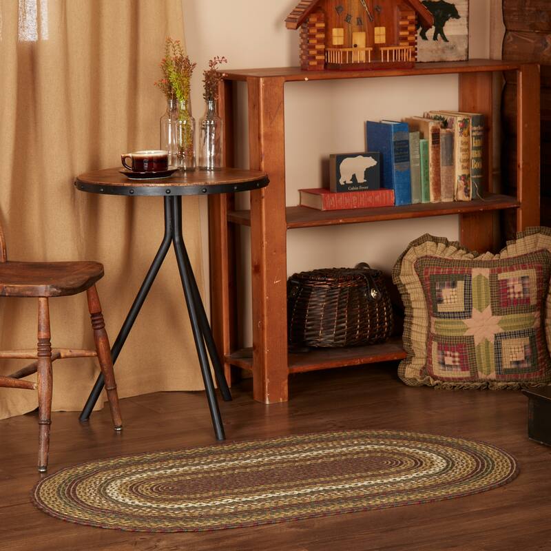 Tea Cabin Jute Rug Oval w/ Pad 27x48 - 27" x 48" Oval - 27" x 48" Oval - Green