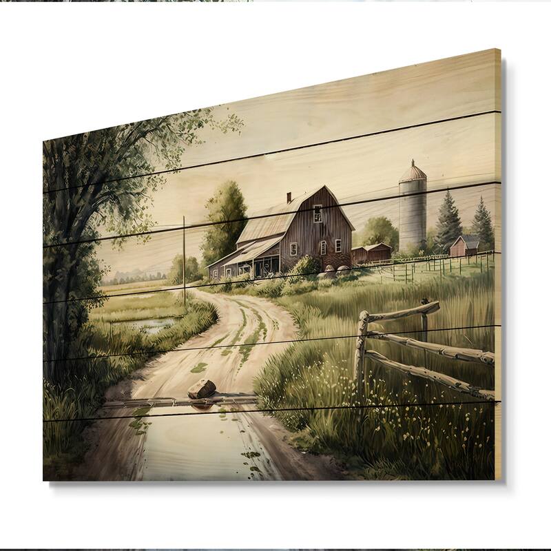 Designart 'Welcome To The Farm I' Barn Farm Ranch Wood Wall Art ...