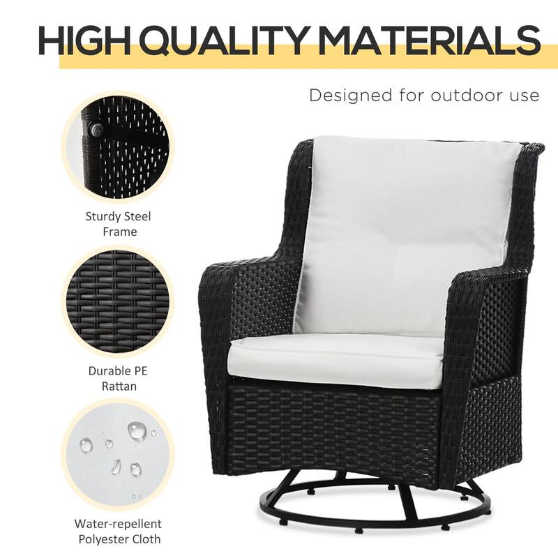 360° Rotation, Rocking Patio Bistro Set, Outdoor Porch Furniture