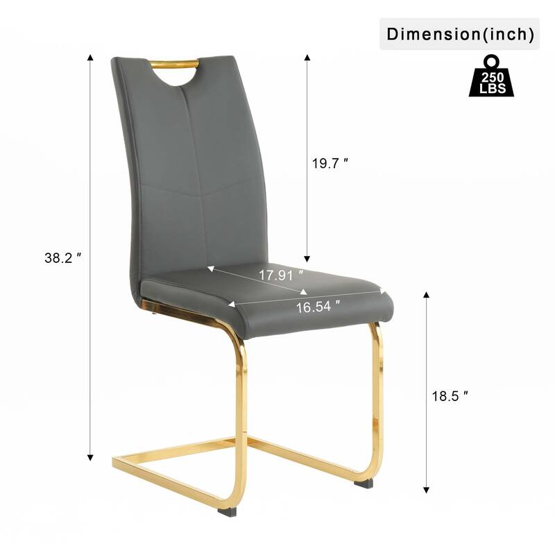 PU dining chair Living room Chair Upholstered chair,Gold Metal Chair Leg(Set of 2)