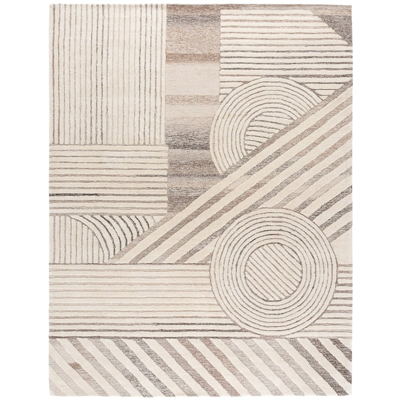 SAFAVIEH Handmade Ebony Olaug Wool Rug - 8' x 10' - Ivory/Brown