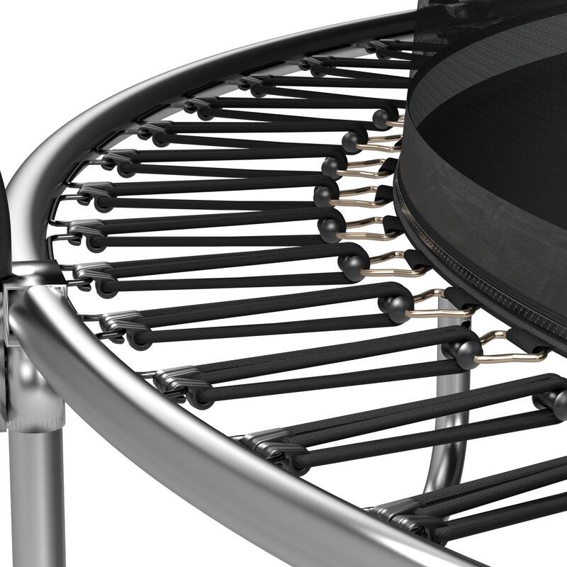 8 FT Spring Free Trampoline No Gap Design Safety Net Fiberglass Poles