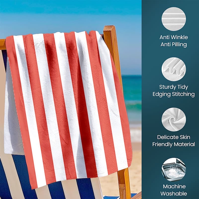 Large Cabana Stripe Beach Towel 30"x60", 35"x70"