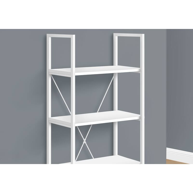 Modern 4 Tier Bookshelf, Contemporary 48"H Metal Frame Bookcase, for Living room Office, Bedroom