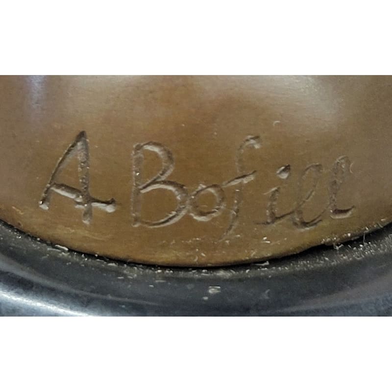 Angel Of Victory Bronze Sculpture With Trumpet And Laurel By Antoine Bofill