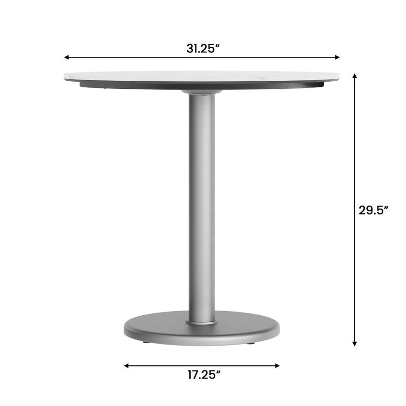 Commercial All-Weather HPL Tabletop with Round Base