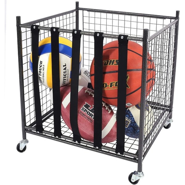 slide 1 of 6, Mythinglogic Rolling Sports Ball Storage Cart Garage Storage Garage Organizer