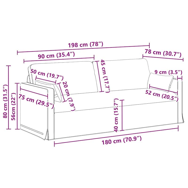 vidaXL Sofa Dark Grey in Fabric