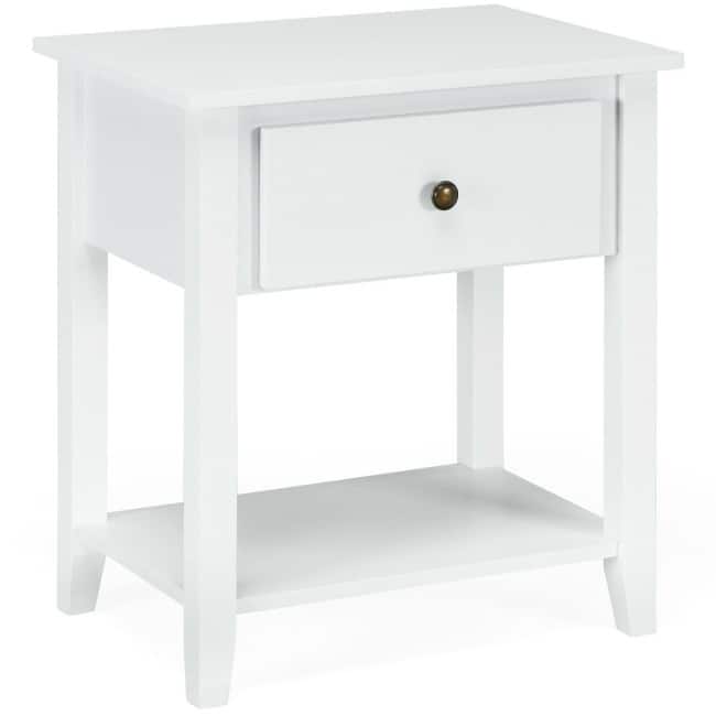 Nightstand Beside Sofa Table End Table with Drawer & Shelf - 15" x 22" x 24" (L x W x H)