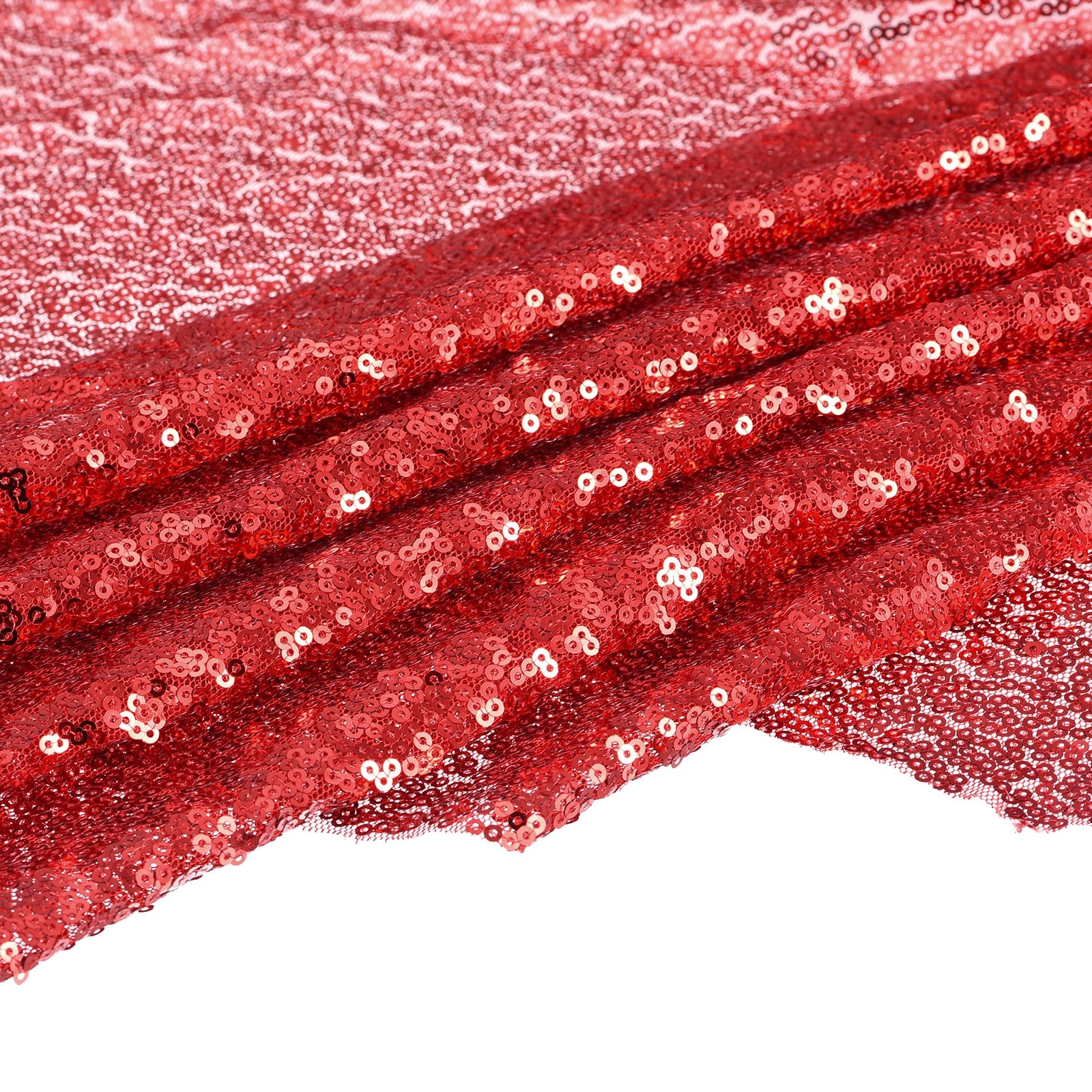 Unique Bargains Sequin Fabric Red 5 Yards Length 4.2 Feet Wide Mesh Fabric for Craft - 5 Yard x 4.2 Feet