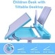 preview thumbnail 6 of 19, Kids Art Desk Drafting Table Desk Set with Adjustable Height, 40-Degree Tiltable Children Desktop, LED Light, Bookstand